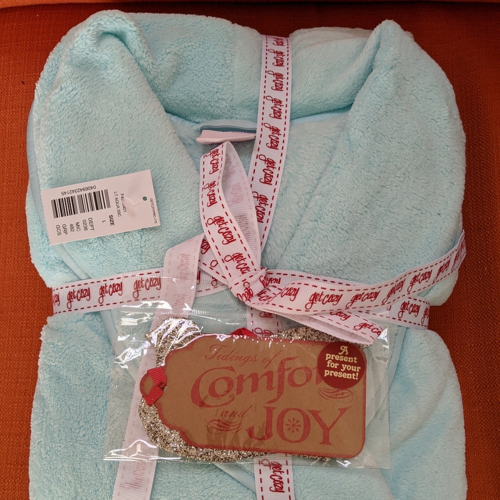 Sleep Sense Light Aqua Robe sz L NEW + Xmas extra